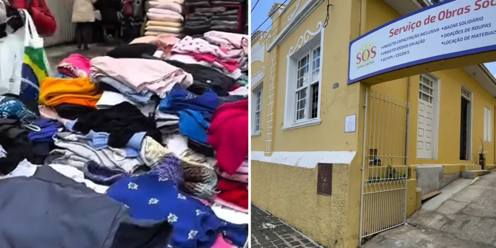 As doações também podem ser feitas na sede do SOS, na Rua General Carneiro, 1027