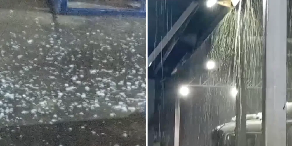 O temporal foi acompanhado por rajadas intensas de vento e chuva forte