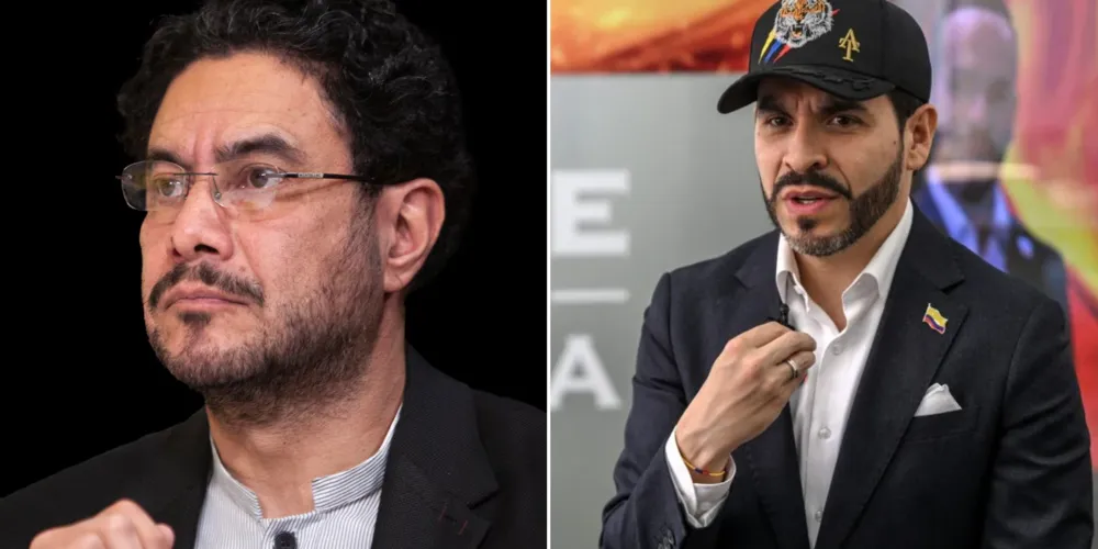 Iván Cepeda, de esquerda, e Abelardo De La Espriella, de extrema-direita