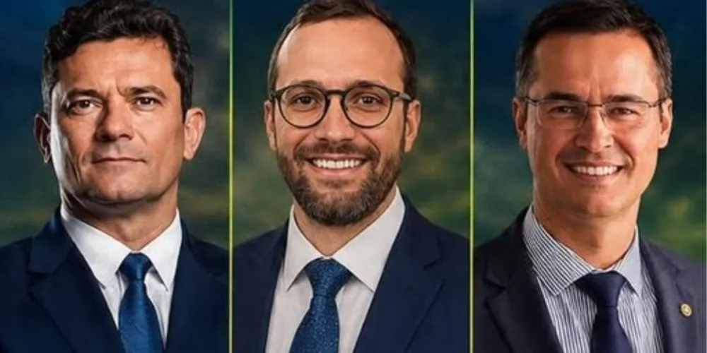 Evento reúne o pré-candidato ao Governo do Paraná, Sergio Moro (PL), e os pré-candidatos ao Senado, Deltan Dallagnol (Novo) e Filipe Barros (PL)