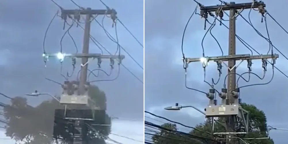 Curto-circuito ocorrido na Avenida Carlos Cavalcanti em Ponta Grossa deixou moradores sem energia por aproximadamente uma hora
