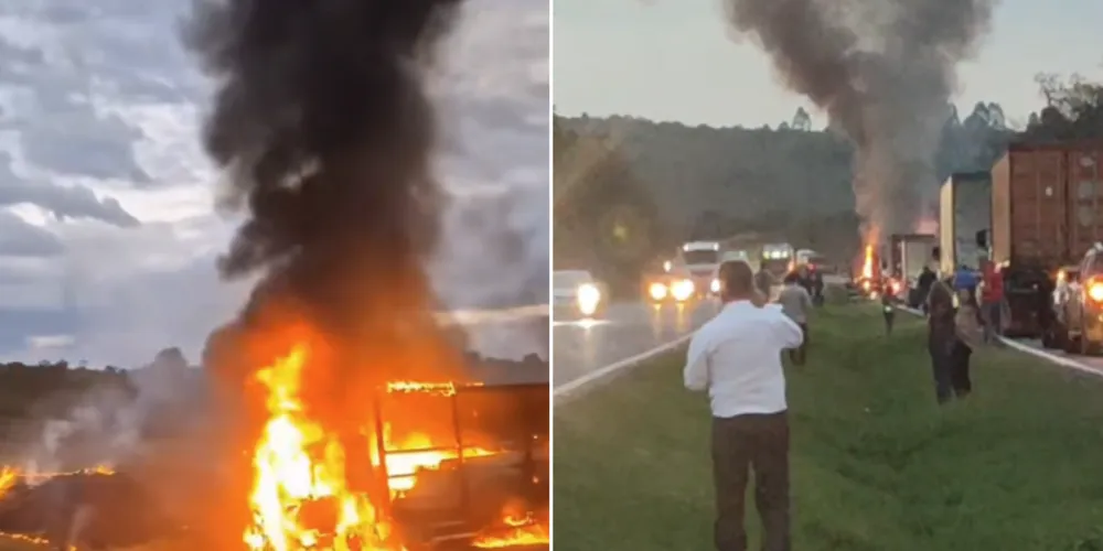 Incêndio foi registrado na BR-376