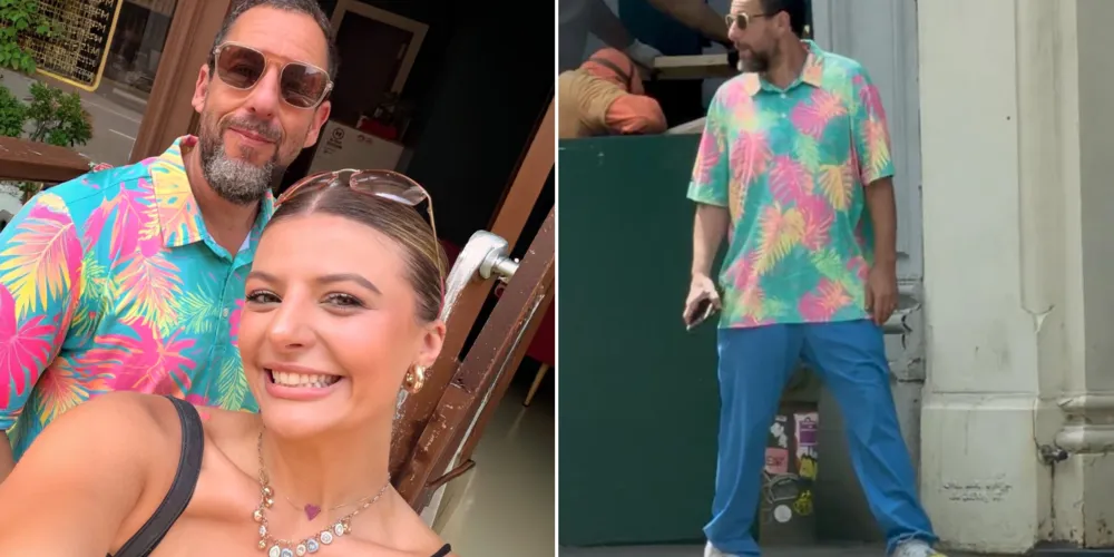 Juliana Rangel, influenciadora digital ponta-grossense, encontrou o ator de comédia Adam Sandler em Nova York
