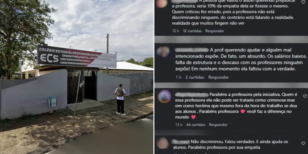 Internautas comentam em defesa da profissional