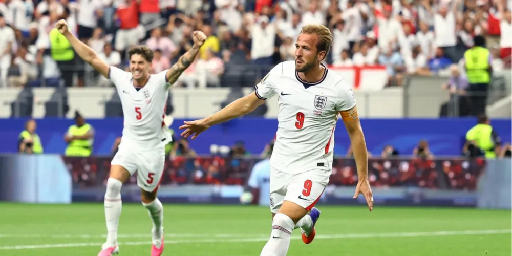Harry Kane em ação pela seleção da Inglaterra