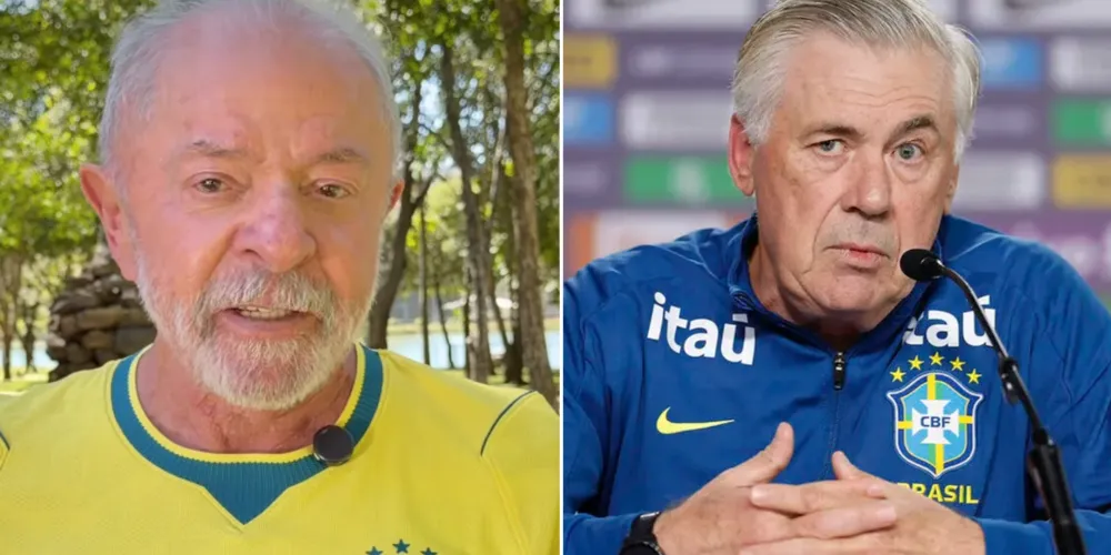 O presidente do Brasil, Luiz Inácio Lula da Silva (PT) e o técnico Carlo Ancelotti