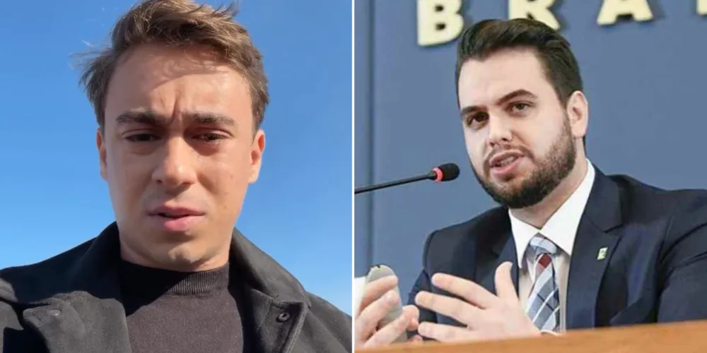 O deputado Nikolas Ferreira (PL) e o ex-assessor de Jair Bolsonaro (PL), Filipe Martins
