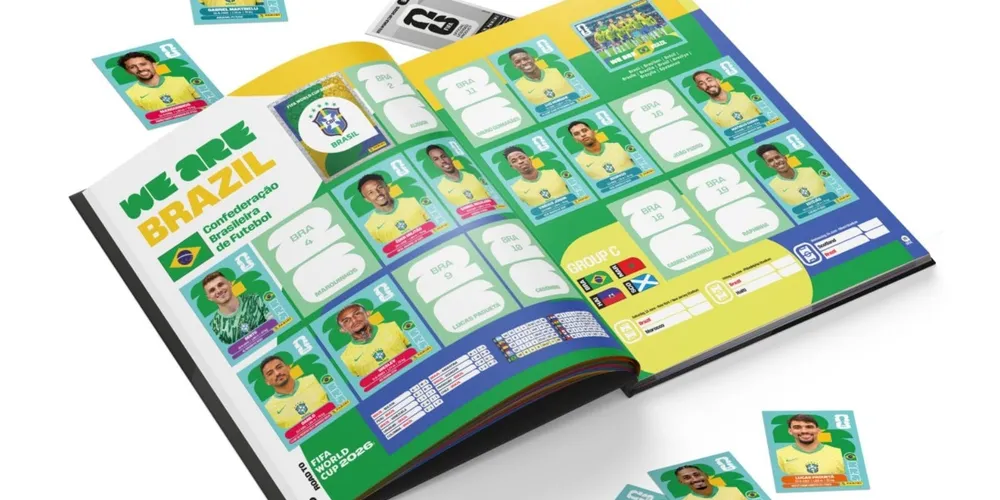 Páginas do Brasil no álbum da Copa do Mundo 2026