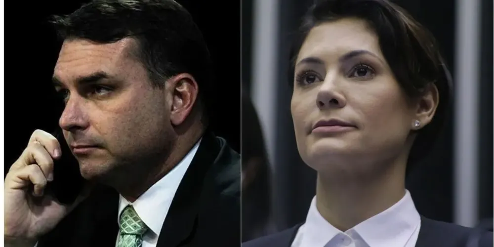 Flávio Bolsonaro e Michelle Bolsonaro