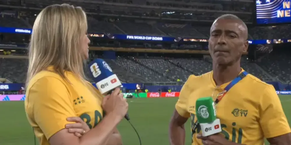 Romário e Fernanda Gentil protagonizaram climão durante ao vivo