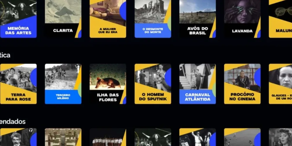 A plataforma reúne filmes, séries e documentários de diferentes períodos da produção audiovisual nacional