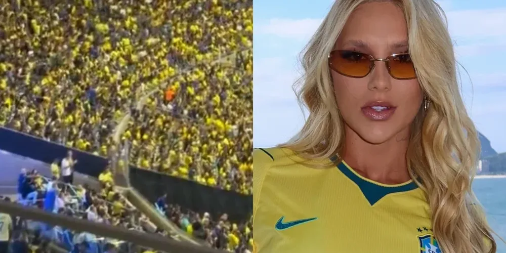 A influenciadora assistia à partida em um dos camarotes do estádio