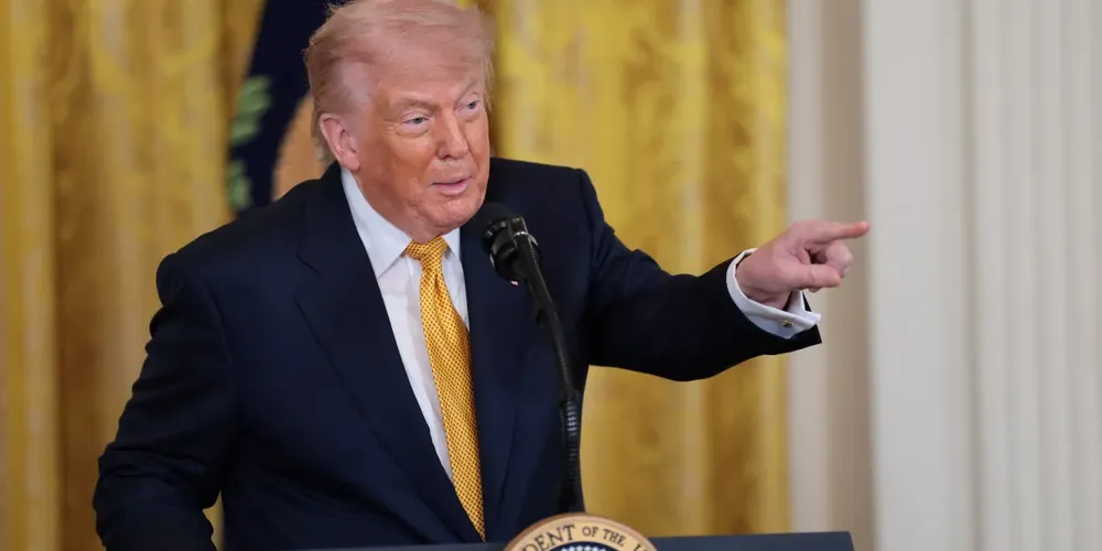 Presidente dos EUA, Donald Trump, em evento na Casa Branca em Washington, EUA, em 6 de maio de 2026