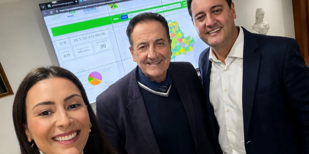 Mabel e Jocelito Canto se encontraram com o governador Ratinho Junior