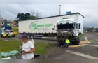 Colisão entre caminhões interdita PR-151 em Jaguariaíva