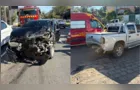 Motociclista fica ferido após acidente envolvendo quatro veículos