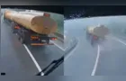 Vídeo mostra caminhão segundos antes de tombamento da BR-277