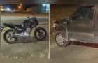 Acidente entre carro e motocicleta deixa jovem ferido na PR-151 em Palmeira