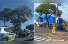 Carro capota na Avenida Visconde de Mauá e deixa trânsito lento