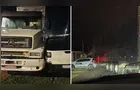 Caminhão sem freio dispara e atinge camionete estacionada em PG