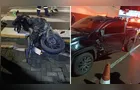 Motorista no celular avança sinal vermelho e deixa motociclista ferido em PG