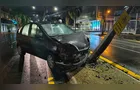 Motorista com sinais de embriaguez colide contra anteparo na região da Nova Rússia