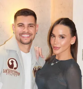 Bruno Guimarães e esposa