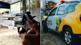Motociclista aponta arma para mulher na frente de residência e foge em PG