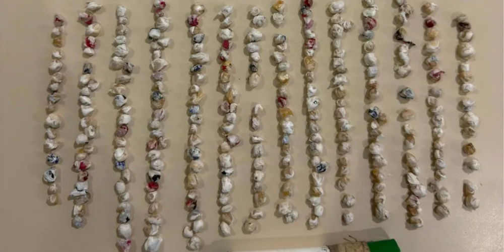 Ao todo, foram apreendidas 276 pedras de substância análoga a crack, já fracionadas e embaladas, totalizando aproximadamente 38 gramas