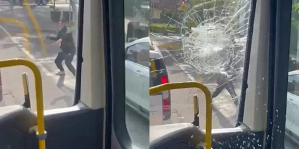 Após arremessar o tijolo, homem fugiu do local