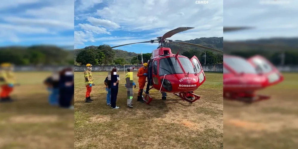 O deslocamento do helicóptero ocorreu após uma solicitação do Corpo de Bombeiros de Goiás (CBMGO).
