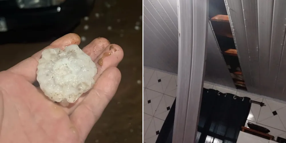 Em alguns pontos do município, o temporal provocou estragos e deixou moradores com os telhados danificados