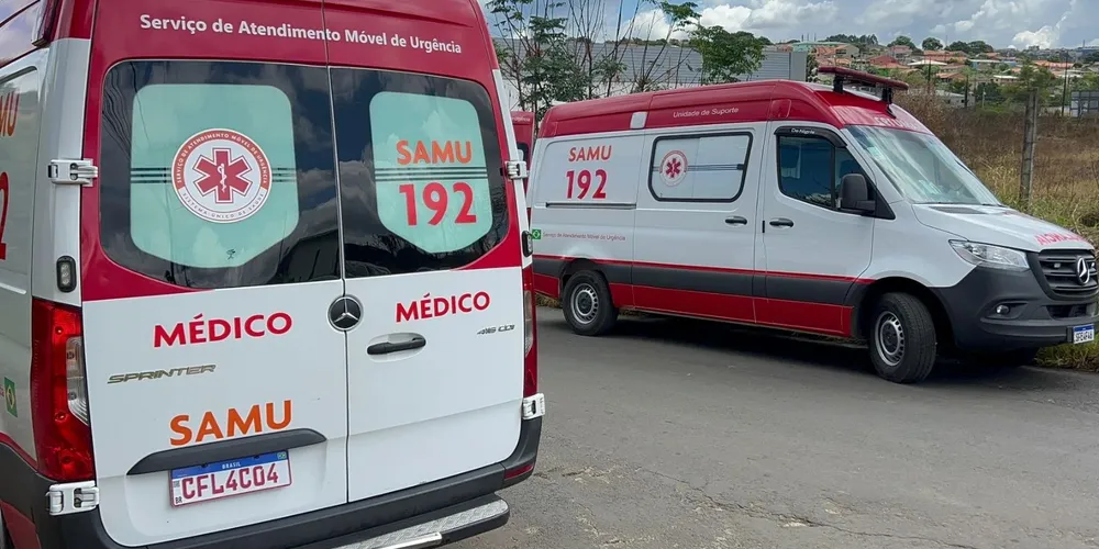 O bebê recebeu atendimento da equipe médica do Samu