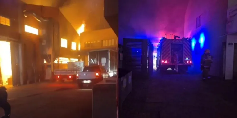O incêndio atingiu parte da estrutura da marcenaria