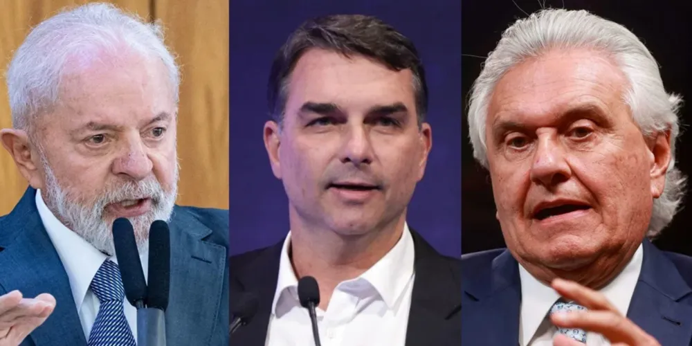 Luiz Inácio Lula da Silva, Flávio Bolsonaro e  Ronaldo Caiado
