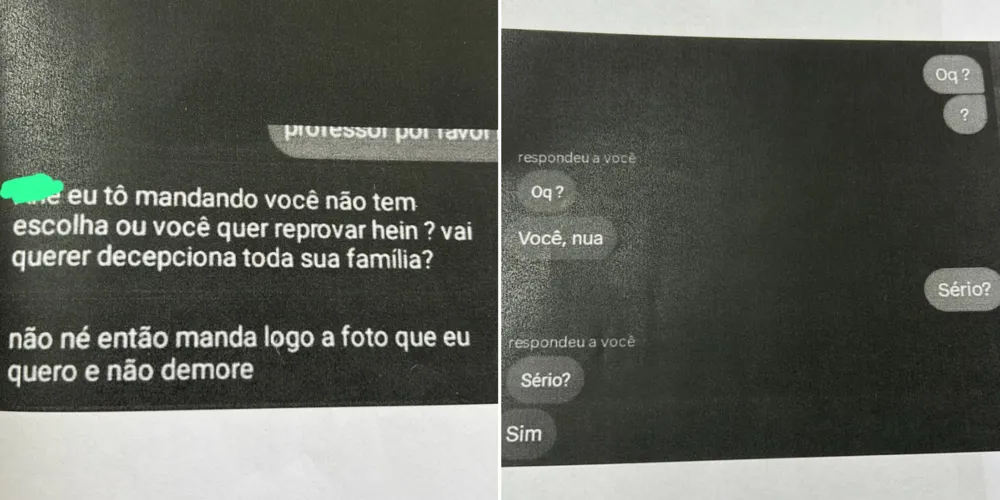 Confira fotos da conversa do ex-professor com a adolescente