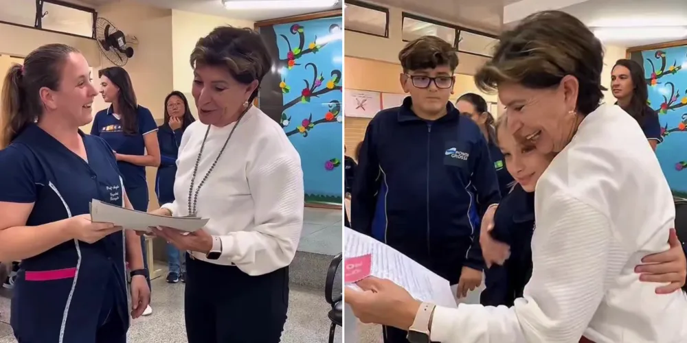 Elizabeth esteve nas escolas nesta terça-feira (11)
