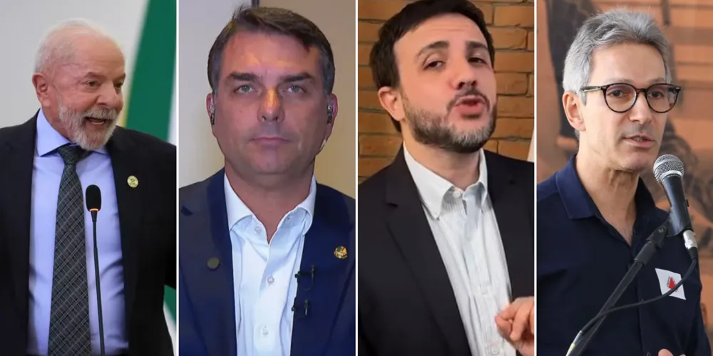Lula, Flávio Bolsonaro, Renan Santos e Romeu Zema são candidatos à Presidência da República