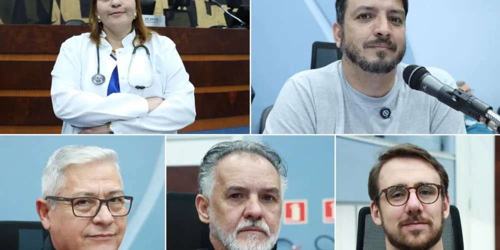 Enfermeira Marisleidy, Ede Pimentel, Léo Farmacêutico, Florenal e Geraldo Stocco fazem parte da Comissão