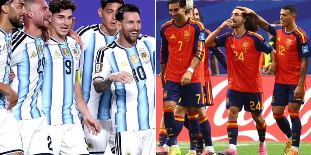 Argentina e Espanha se enfrentam neste domingo (19), às 16h (de Brasília)