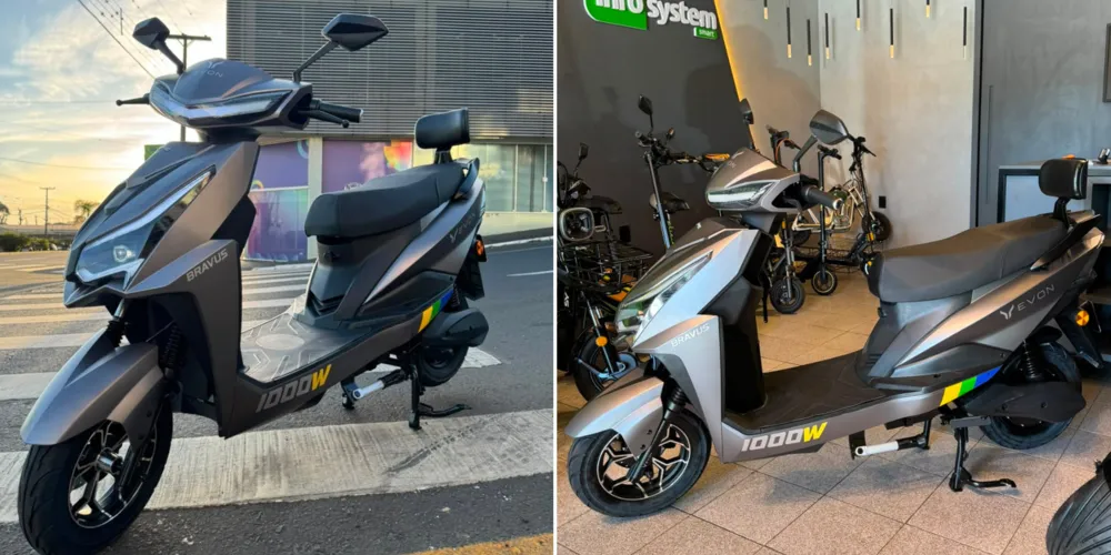 Scooter elétrica da Evon que será revendida pela InfoSystem Smart em Ponta Grossa e Prudentópolis