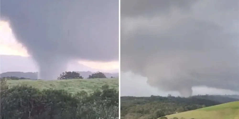 O tornado atingiu diferentes localidades da área rural de Piraí do Sul