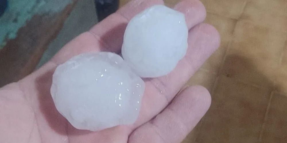 Granizo registrado na localidade de Paiol do Fundo