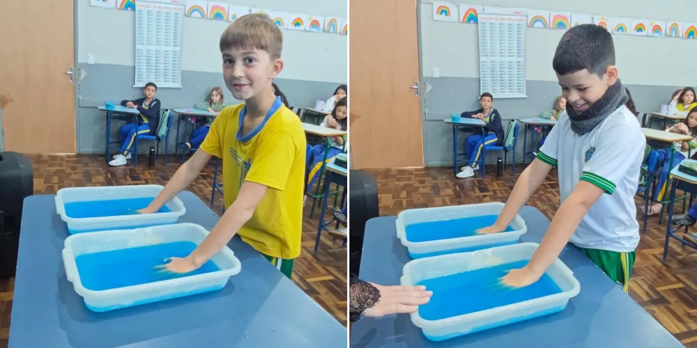 Através da dinâmica prática, os alunos puderam compreender o tema dos estudos com maior facilidade