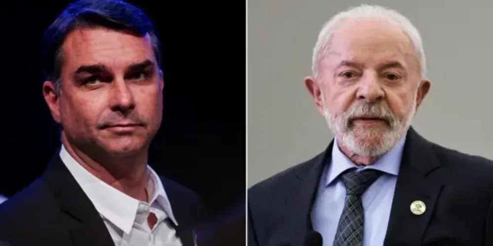 Flávio Bolsonaro e Luiz Inácio Lula da Silva
