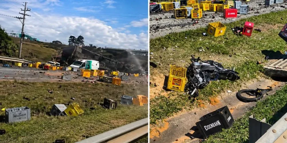 O motociclista morreu ainda no local. Já o motorista da carreta foi socorrido em estado grave por uma equipe do Serviço de Atendimento Móvel de Urgência (SAMU)