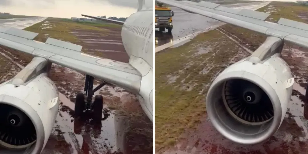 Avião sai da pista em Cascavel, no Paraná