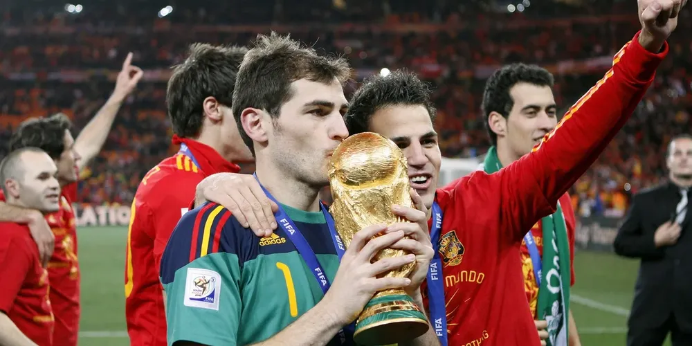 Casillas foi campeão da Copa do Mundo pela Espanha em 2010