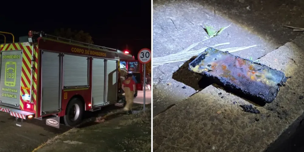 Celular ficou destruído