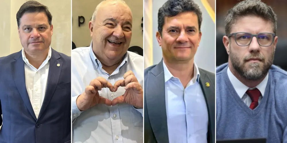 Sandro Alex (PSD), Rafael Greca (MDB), Sergio Moro (PL) e Requião Filho (PDT)